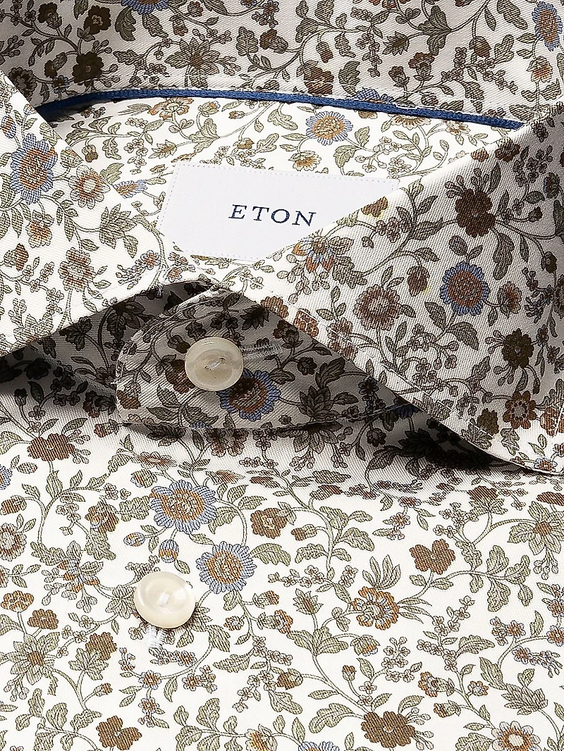 Floral Cotton Slim-Fit Dress Shirt