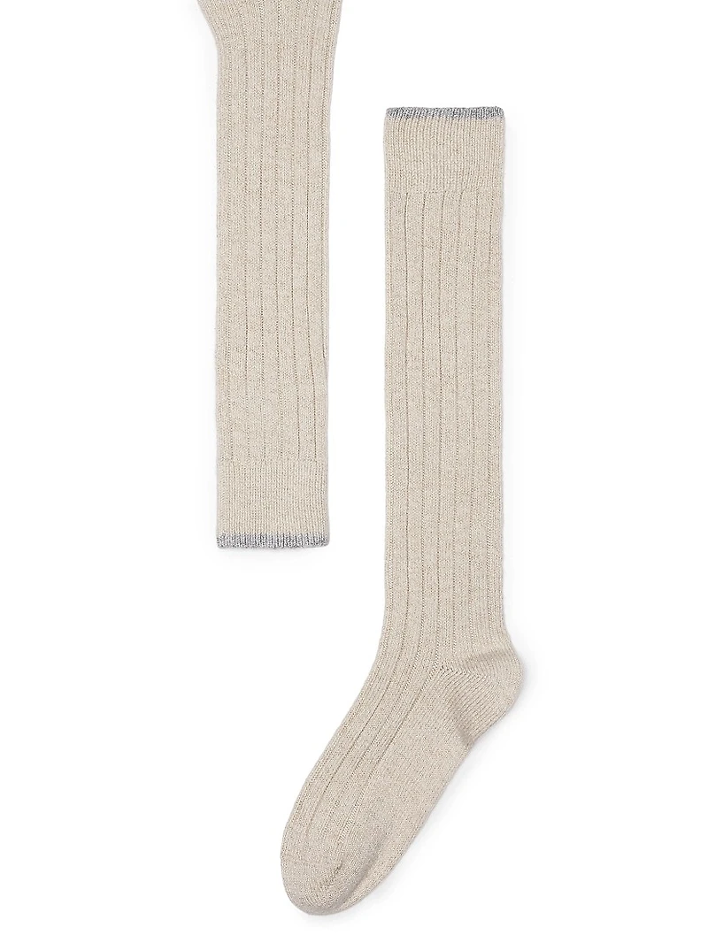 Cashmere Chiné Rib Knit Socks
