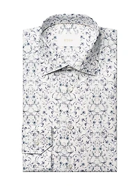 Contemporary-Fit Floral Button-Front Shirt