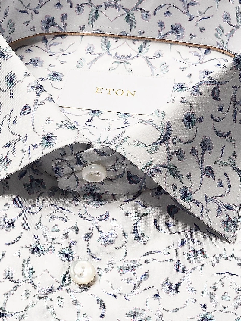 Contemporary-Fit Floral Button-Front Shirt