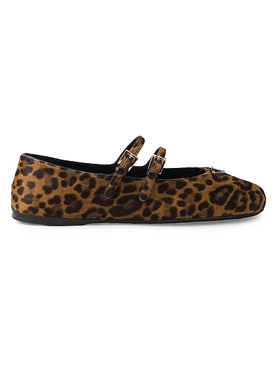 Printed Leather Ballerinas