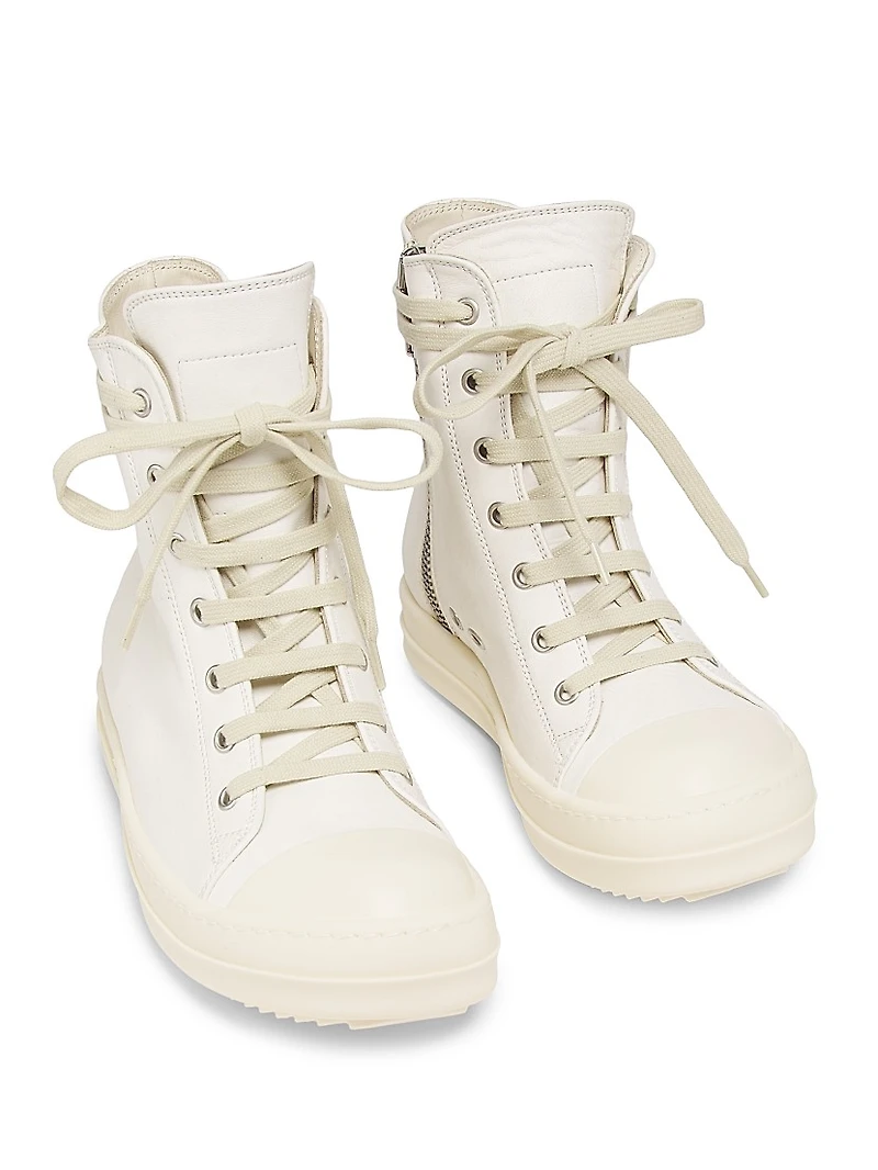 Leather High-Top Sneakers