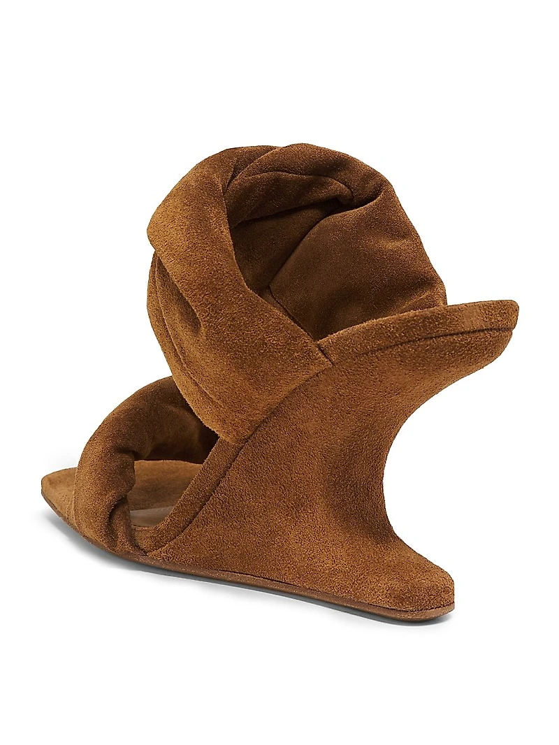 90MM Suede Cantilever-Heel Sandals