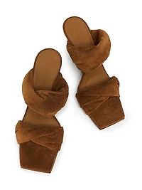 90MM Suede Cantilever-Heel Sandals