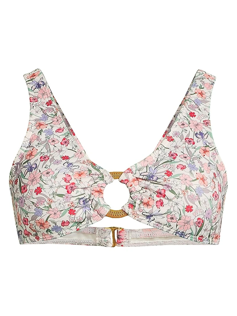 Iona Floral Tortoise Ring Bikini Top