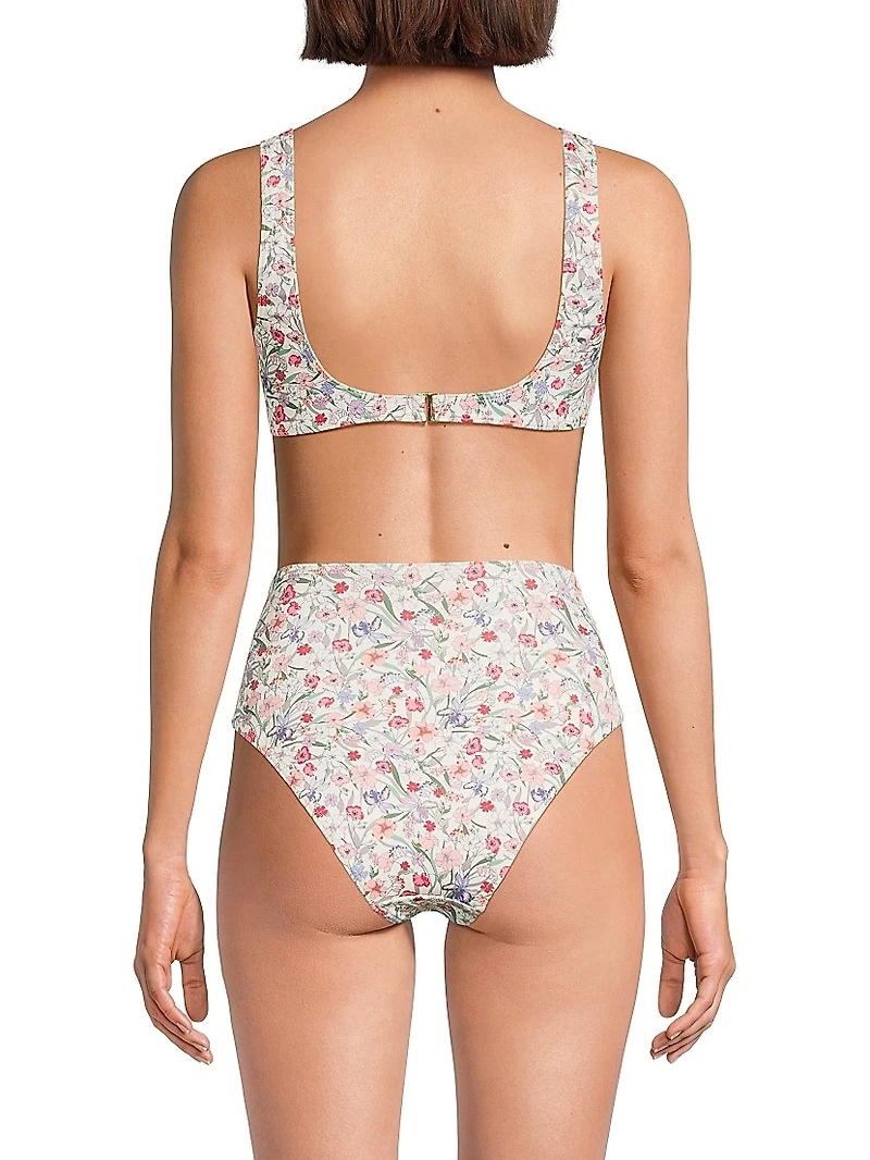 Iona Floral Tortoise Ring Bikini Top