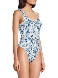 Fayra Floral Belted One-Piece Swimsuit