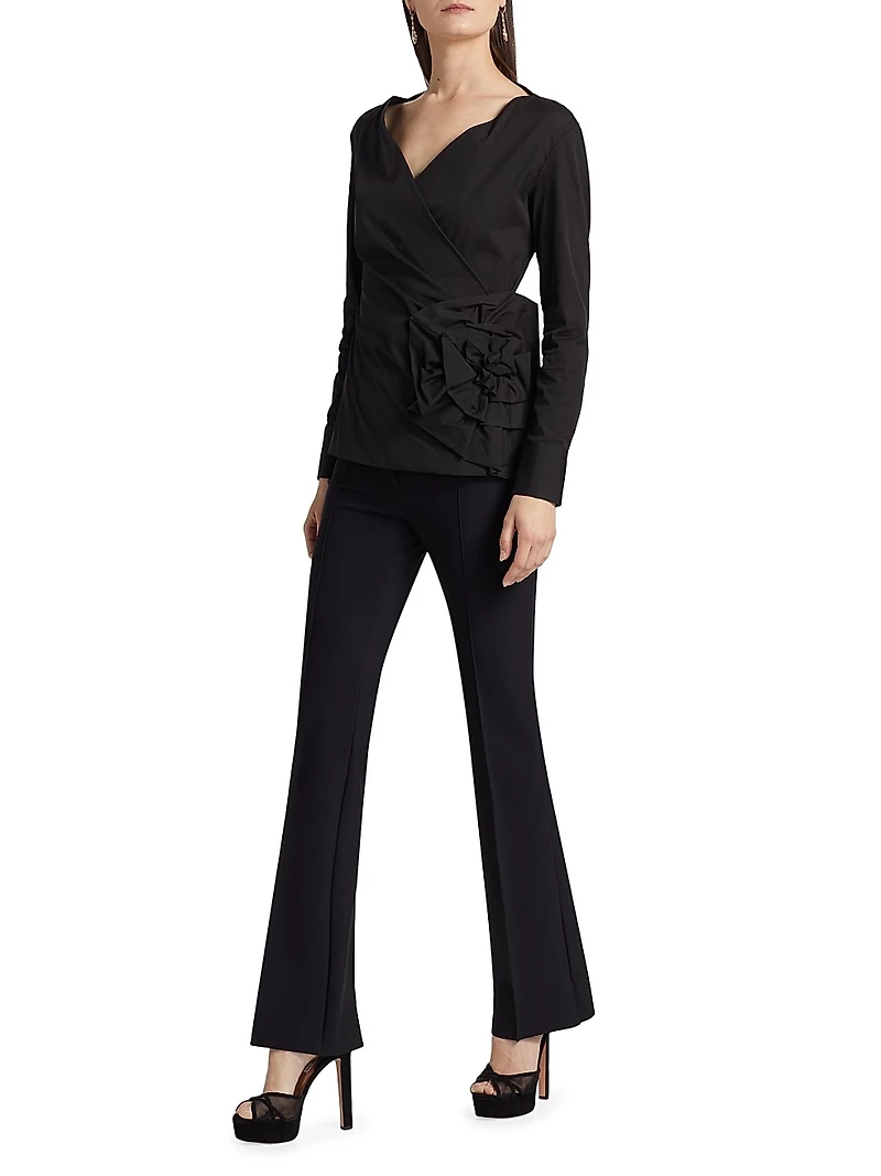 Maren Jersey Mid-Rise Flared Pants