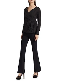 Maren Jersey Mid-Rise Flared Pants