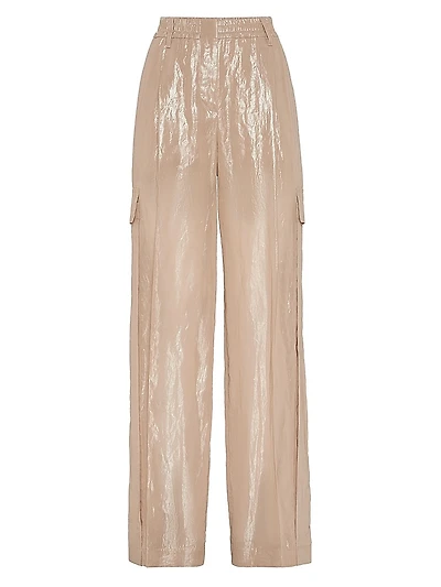 Lamé Cotton Gauze Explorer Track Trousers