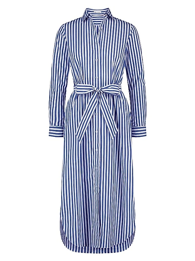 Leona Striped Cotton Midi-Shirtdress