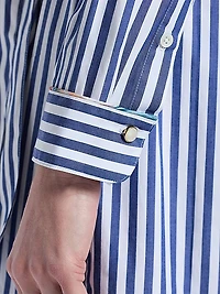 Leona Striped Cotton Midi-Shirtdress
