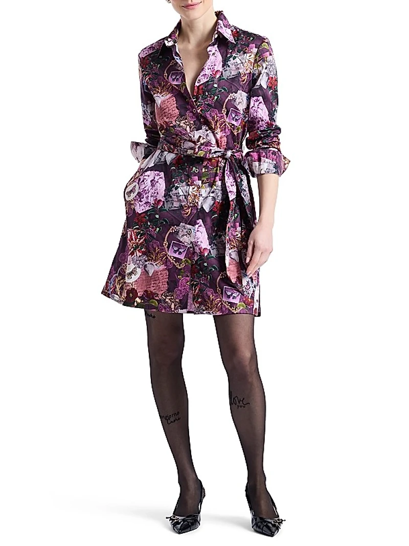 Charlotte Collage-Print Shirtdress