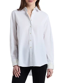 Carrie Embroidered Cotton Poplin Long-Sleeve Shirt