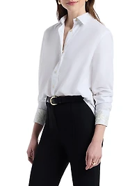 Carrie Embroidered Cotton Poplin Long-Sleeve Shirt