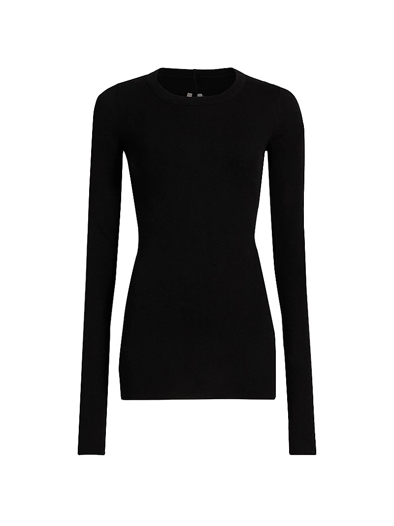 Longline Rib-Knit T-Shirt