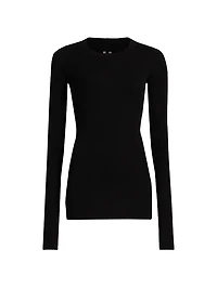 Longline Rib-Knit T-Shirt
