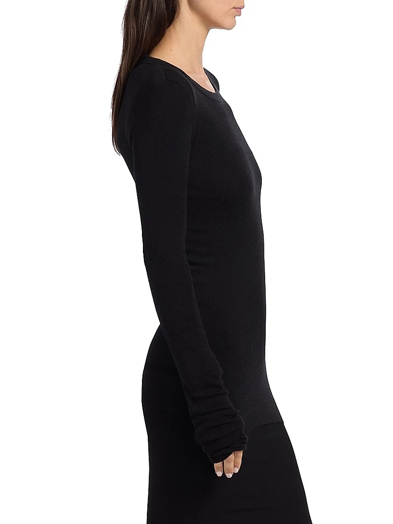 Longline Rib-Knit T-Shirt