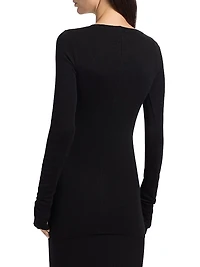 Longline Rib-Knit T-Shirt
