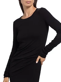 Longline Rib-Knit T-Shirt