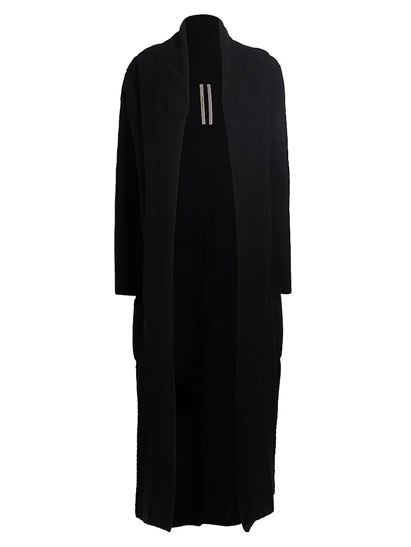 Shawl Collar Alpaca-Blend Long Cardigan