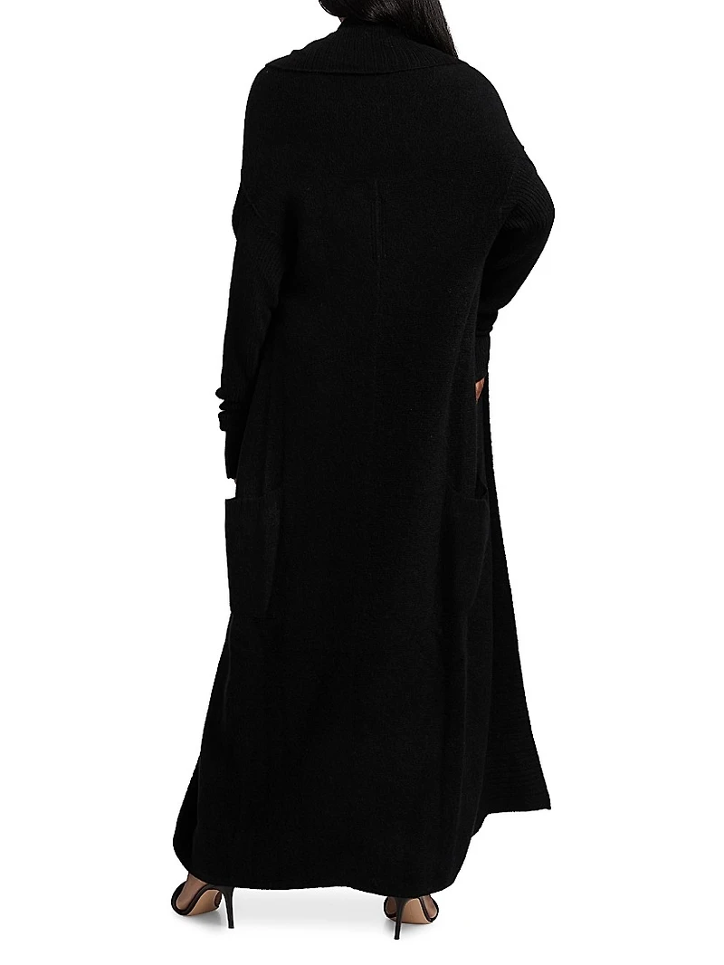 Shawl Collar Alpaca-Blend Long Cardigan