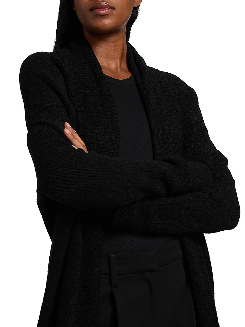 Shawl Collar Alpaca-Blend Long Cardigan