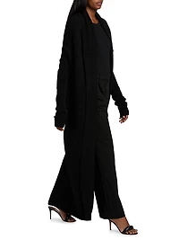 Shawl Collar Alpaca-Blend Long Cardigan