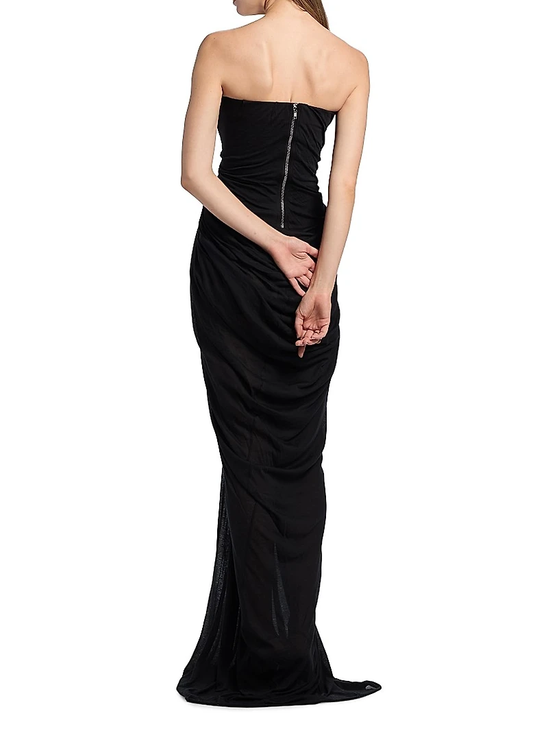 Radiance Draped Cotton Bustier Gown
