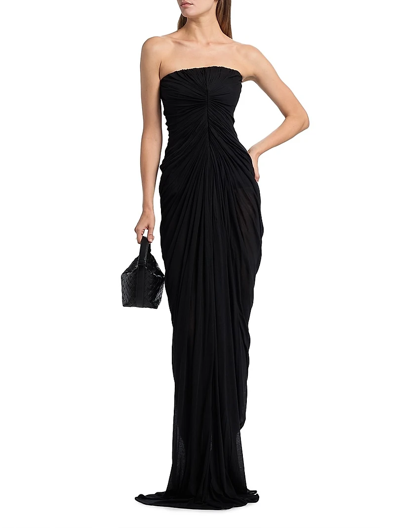 Radiance Draped Cotton Bustier Gown