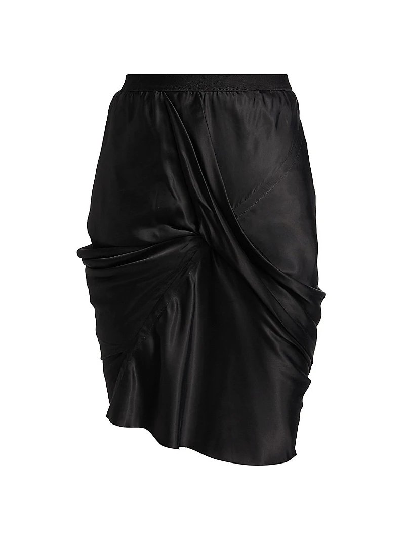 Seb Draped Bias-Cut Satin Miniskirt