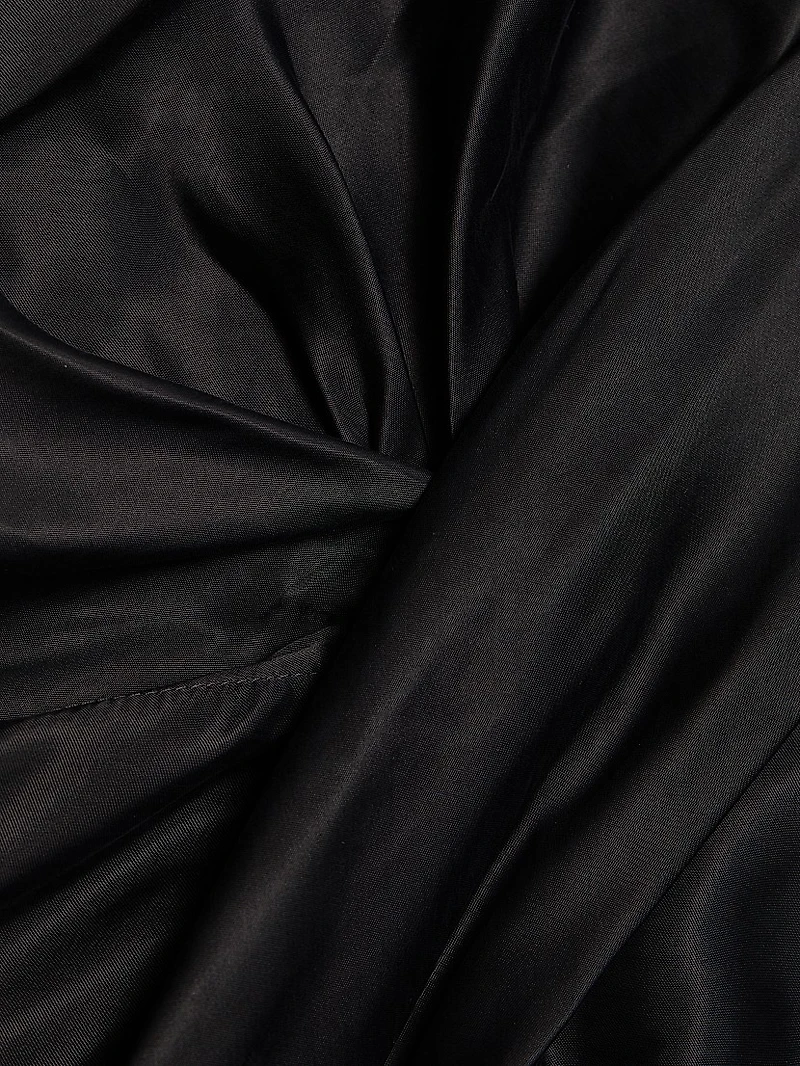 Seb Draped Bias-Cut Satin Miniskirt