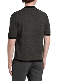 Micro Dot Short-Sleeve Crewneck Sweater