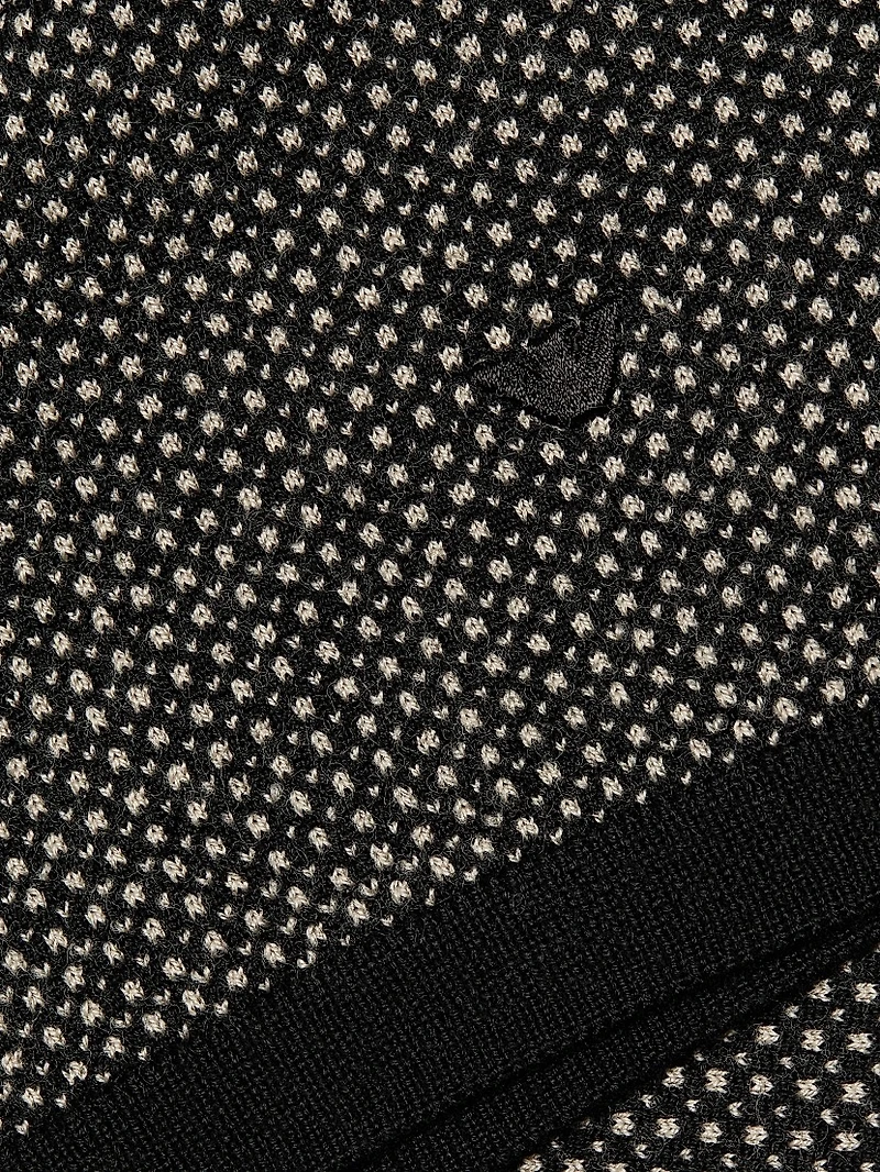 Micro Dot Short-Sleeve Crewneck Sweater