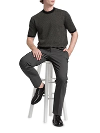 Micro Dot Short-Sleeve Crewneck Sweater