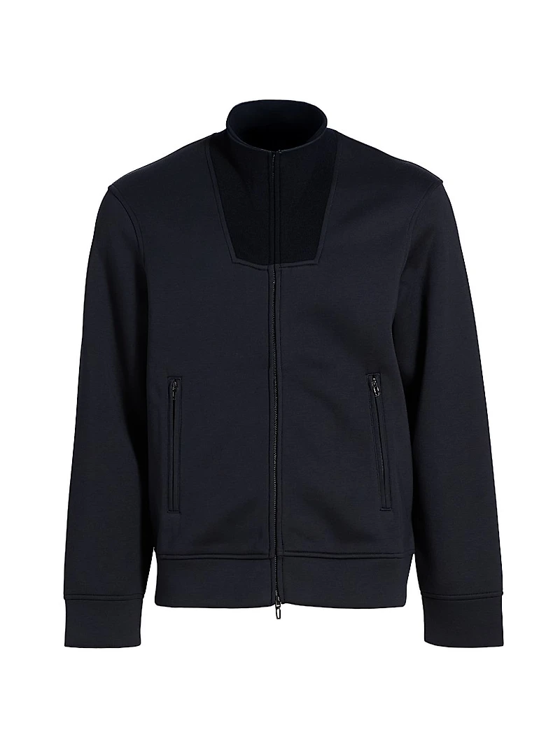 Stand Collar Zip-Front Sweatshirt
