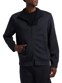 Stand Collar Zip-Front Sweatshirt