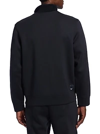 Stand Collar Zip-Front Sweatshirt