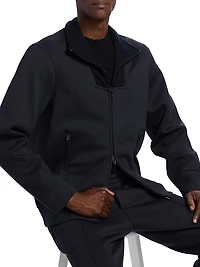 Stand Collar Zip-Front Sweatshirt