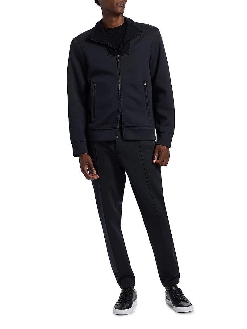 Stand Collar Zip-Front Sweatshirt