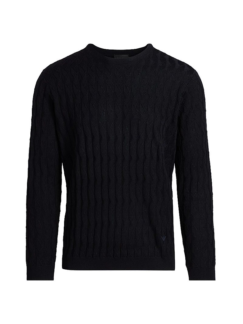 Textured Zig Zag Crewneck Sweater