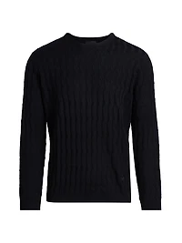 Textured Zig Zag Crewneck Sweater