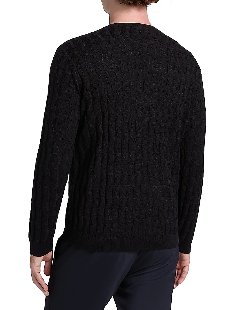 Textured Zig Zag Crewneck Sweater