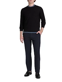 Textured Zig Zag Crewneck Sweater