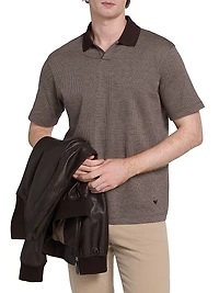 Melange Johnny Collar Polo Shirt