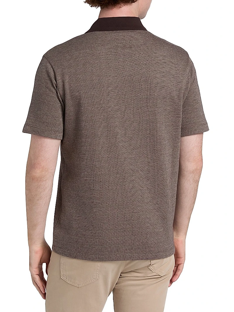 Melange Johnny Collar Polo Shirt
