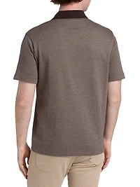 Melange Johnny Collar Polo Shirt