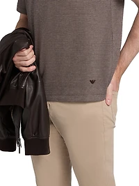 Melange Johnny Collar Polo Shirt
