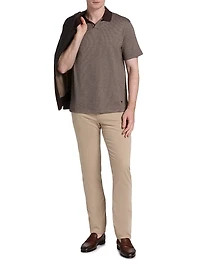 Melange Johnny Collar Polo Shirt