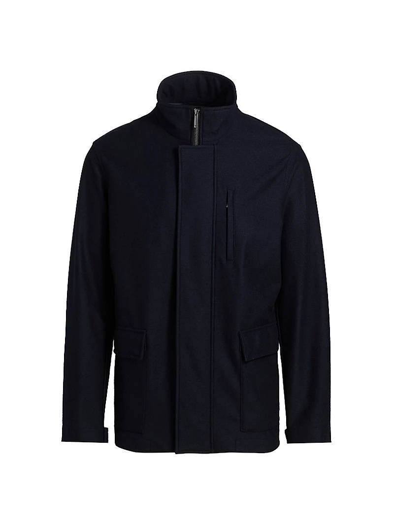 Wool-Blend Car Coat
